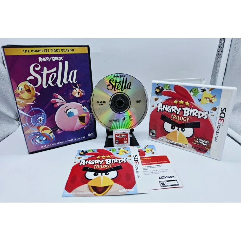 Angry Birds Trilogy Nintendo 3DS Game and Stella Season 1 DVD Bundle Complete
